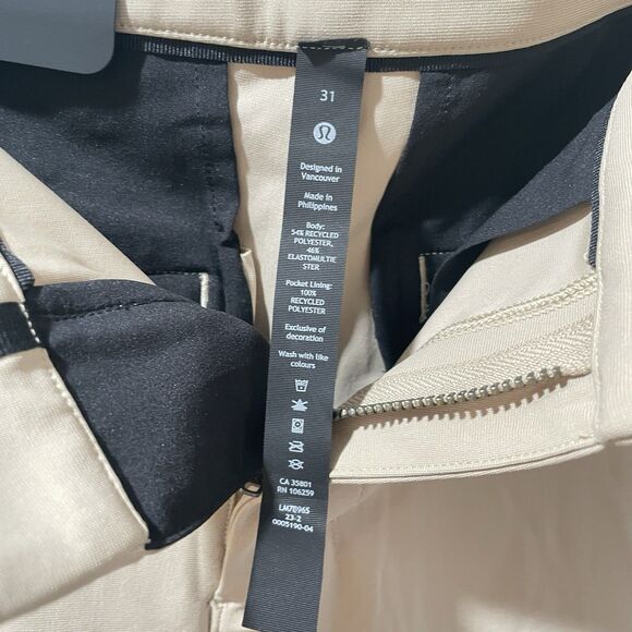 Lululemon Commission Short Classic 9” Warpstreme Size 31 Trench TRNH Men Beige - Picture 5 of 8